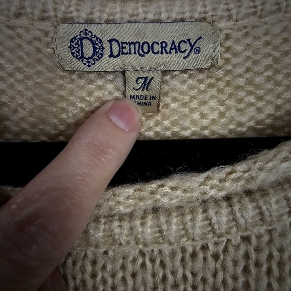 Democracy Owl Tunic Knit Oversized Sweater - Picture 3 of 6